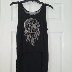 NWOT Purple Snow Black Mesh Top